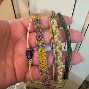 Pura Vida Purple and Yellow Friendship Bracelets set of 5
